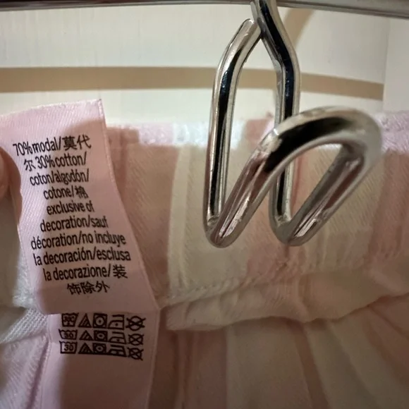 VICTORIA SECRET Lounge Pants Sleepwear Cotton Blend Pajama Pink White Stripe - Picture 8 of 9